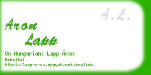 aron lapp business card